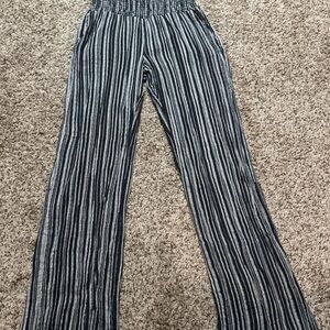 Billabong Black and White Striped Wide Leg Pants